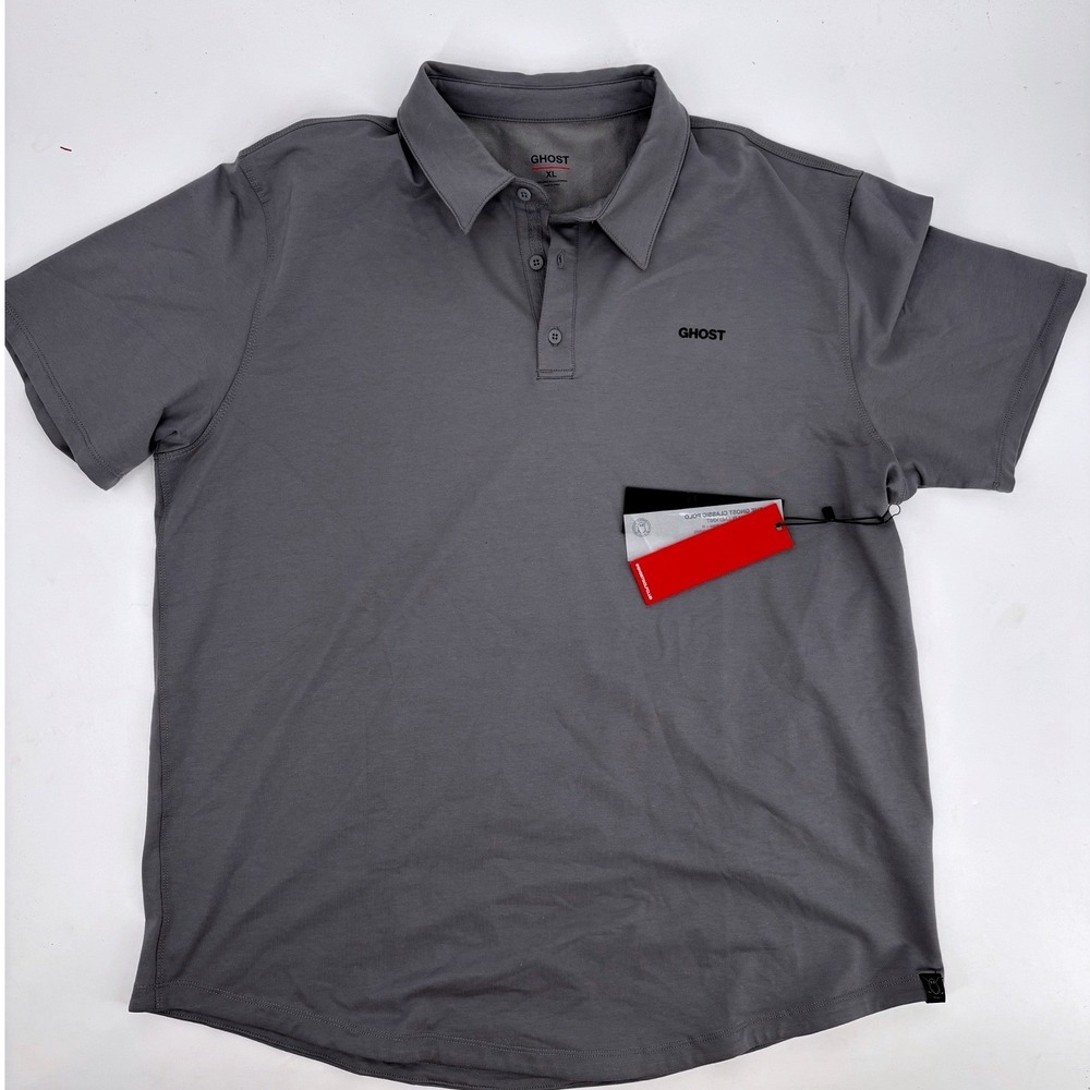 Ghost Golf Classic Polo Shirt Mens XL Grey Short Sleeve Premium Blend Knit NWT
